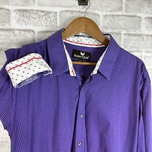 Butter Cloth Mens 3XL Purple Pink Geometric Print Long Sleeve Button Down Shirt